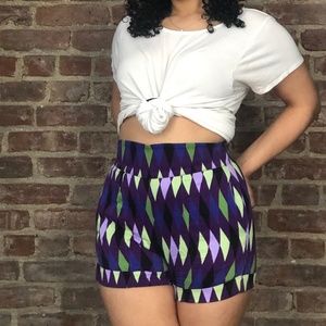 Laura Byrnes Shorts in Purple Harlequin